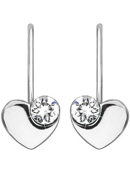 Evolution Group Orecchini a cuore in argento con Swarovski 31299.1 bianco donna