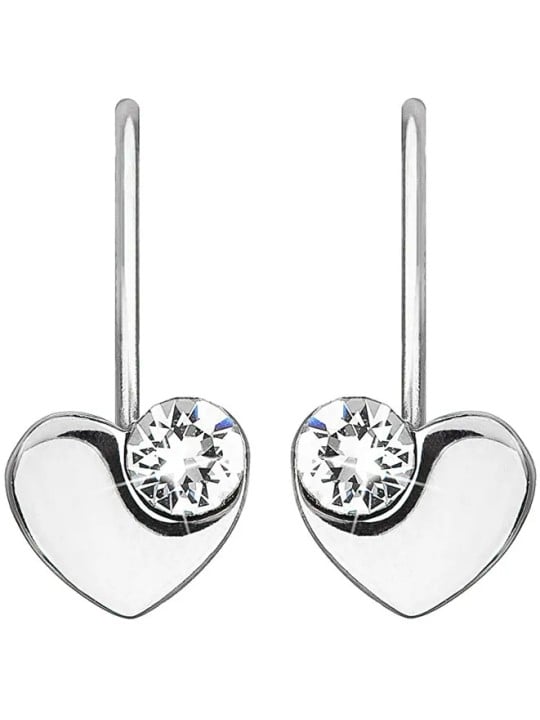 Evolution Group Orecchini a cuore in argento con Swarovski 31299.1 bianco donna