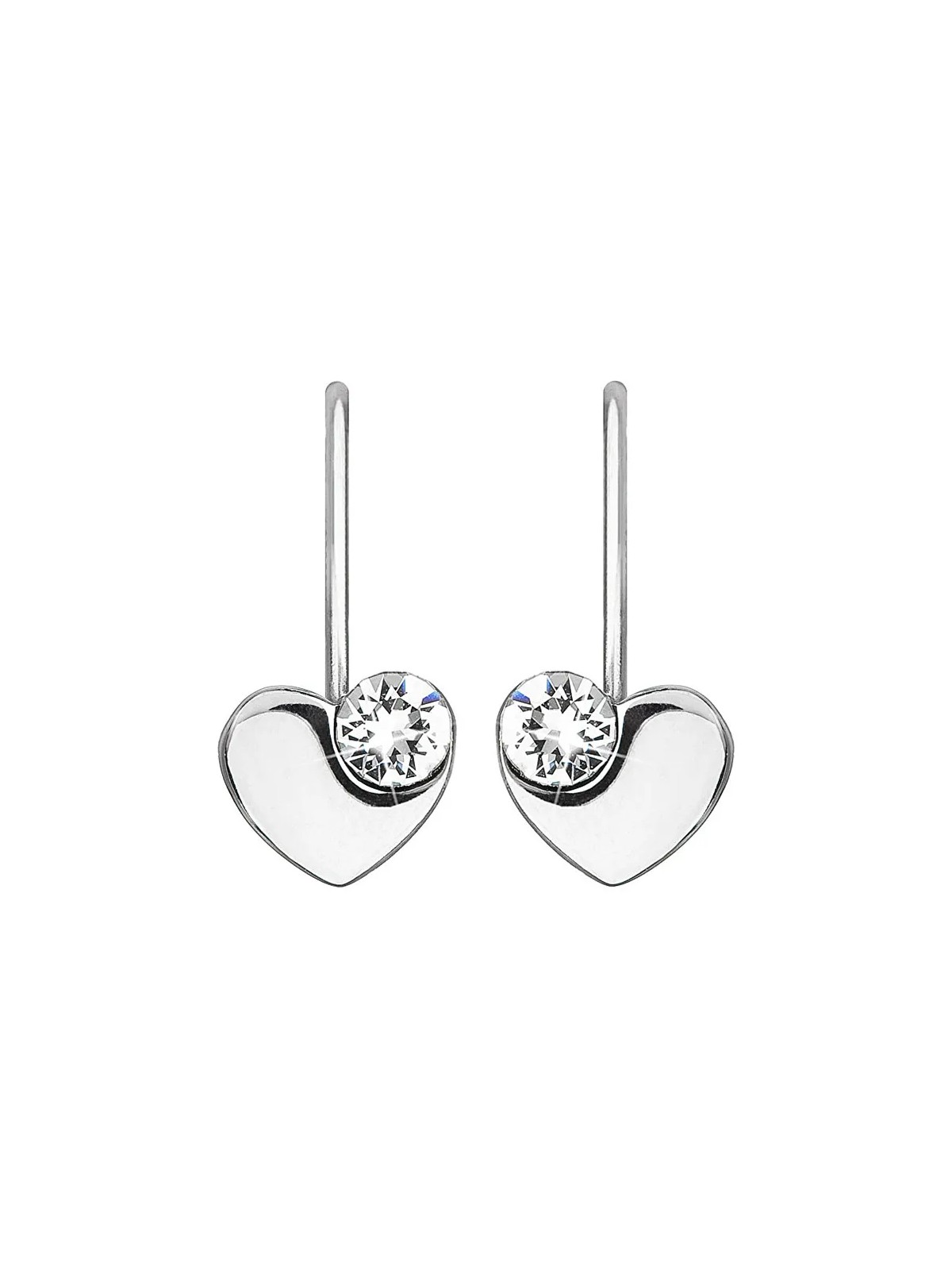 Evolution Group Orecchini a cuore in argento con Swarovski 31299.1 bianco donna