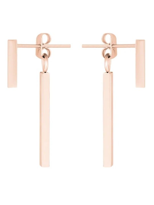 Troli Orecchini in acciaio dorato rosa Patatine fritte donna