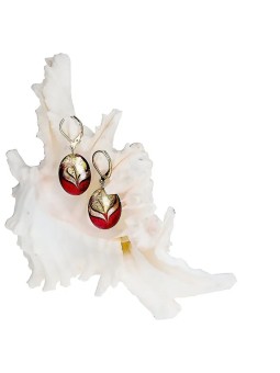 Lampglas Eleganti orecchini del Mar Rosso in perle di Lampglas con oro 24 carati EP25 donna