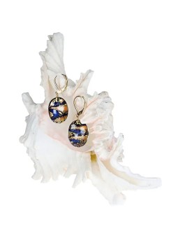 Lampglas Meravigliosi orecchini a forma di regina egizia in perle di lampglas con oro 24 carati EP28 donna
