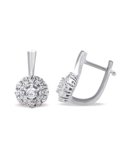 Beneto Orecchini in argento scintillanti con zirconi trasparenti AGUC2263 donna