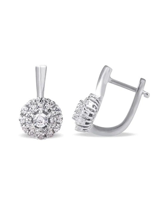 Beneto Orecchini in argento scintillanti con zirconi trasparenti AGUC2263 donna