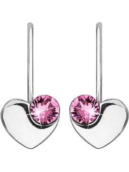 Evolution Group Orecchini a cuore in argento con Swarovski 31299.3 Rose donna