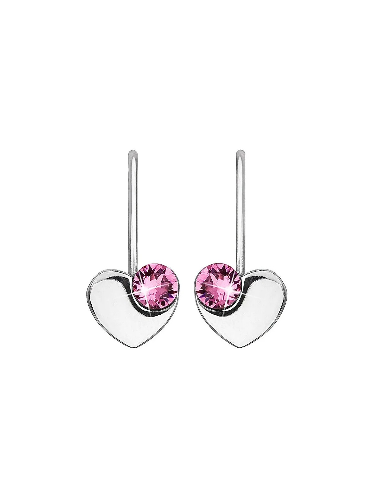 Evolution Group Orecchini a cuore in argento con Swarovski 31299.3 Rose donna
