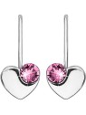 Evolution Group Orecchini a cuore in argento con Swarovski 31299.3 Rose donna