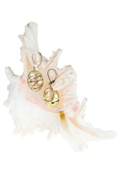 Lampglas Bellissimi orecchini Romantic Roots in perla Lampglas con oro 24 carati EP13 donna