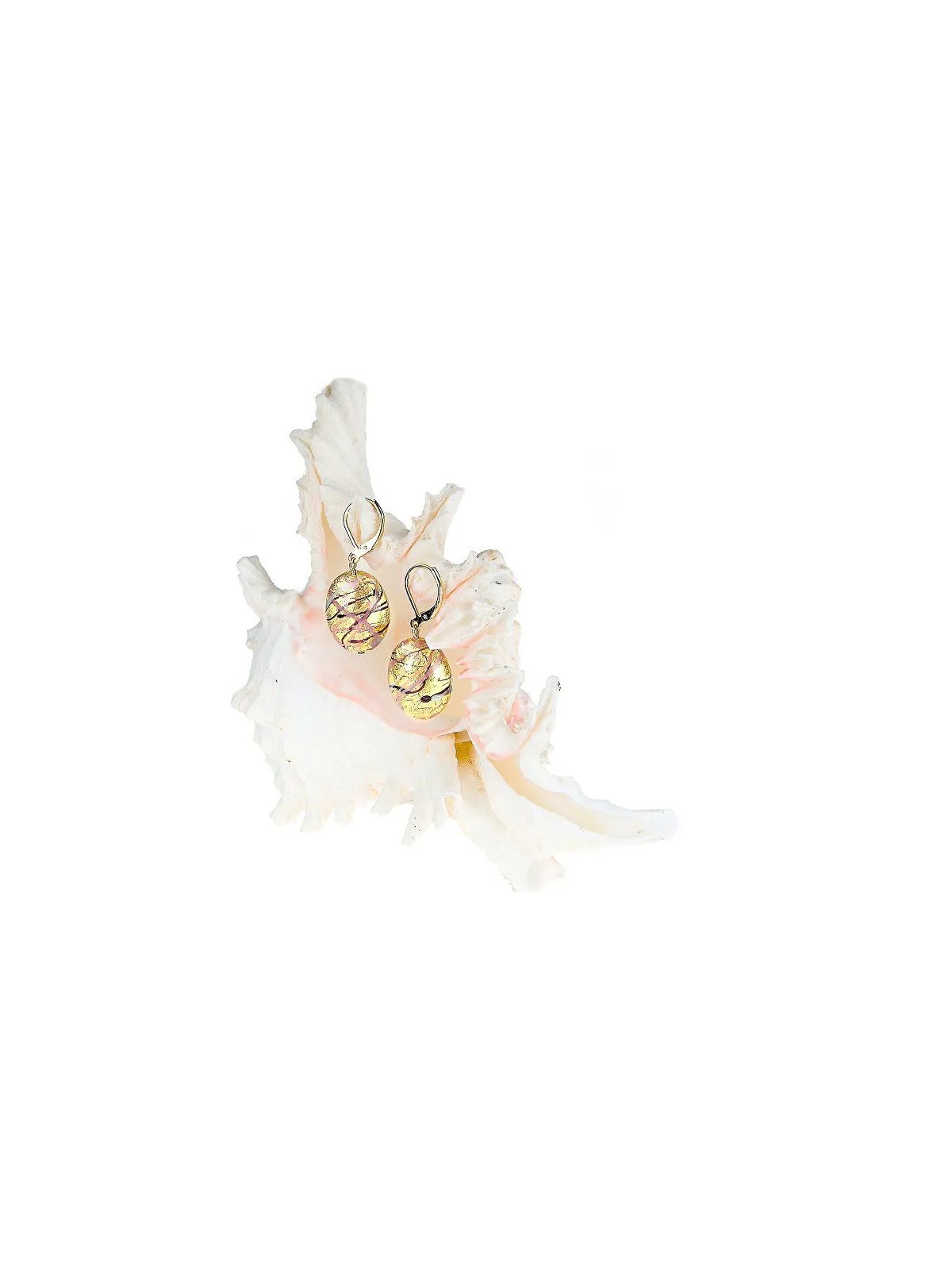 Lampglas Bellissimi orecchini Romantic Roots in perla Lampglas con oro 24 carati EP13 donna