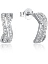 Beneto Orecchini moderni in argento con zirconi trasparenti AGUP2261 donna