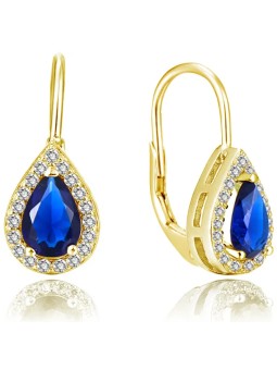 Beneto Orecchini placcati oro con zirconi blu AGUC2229-GOLD donna