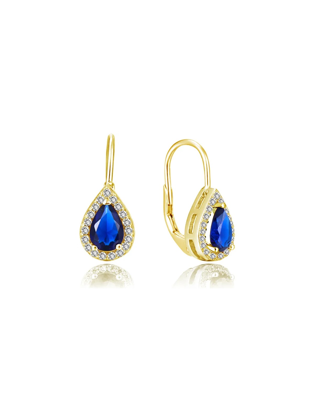 Beneto Orecchini placcati oro con zirconi blu AGUC2229-GOLD donna