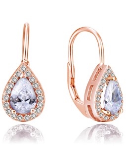 Beneto Orecchini placcati oro con zirconi trasparenti AGUC2231-ROSE donna