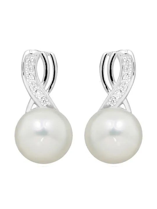 Silver Cat Delicati orecchini con perla e zirconi SC398 donna