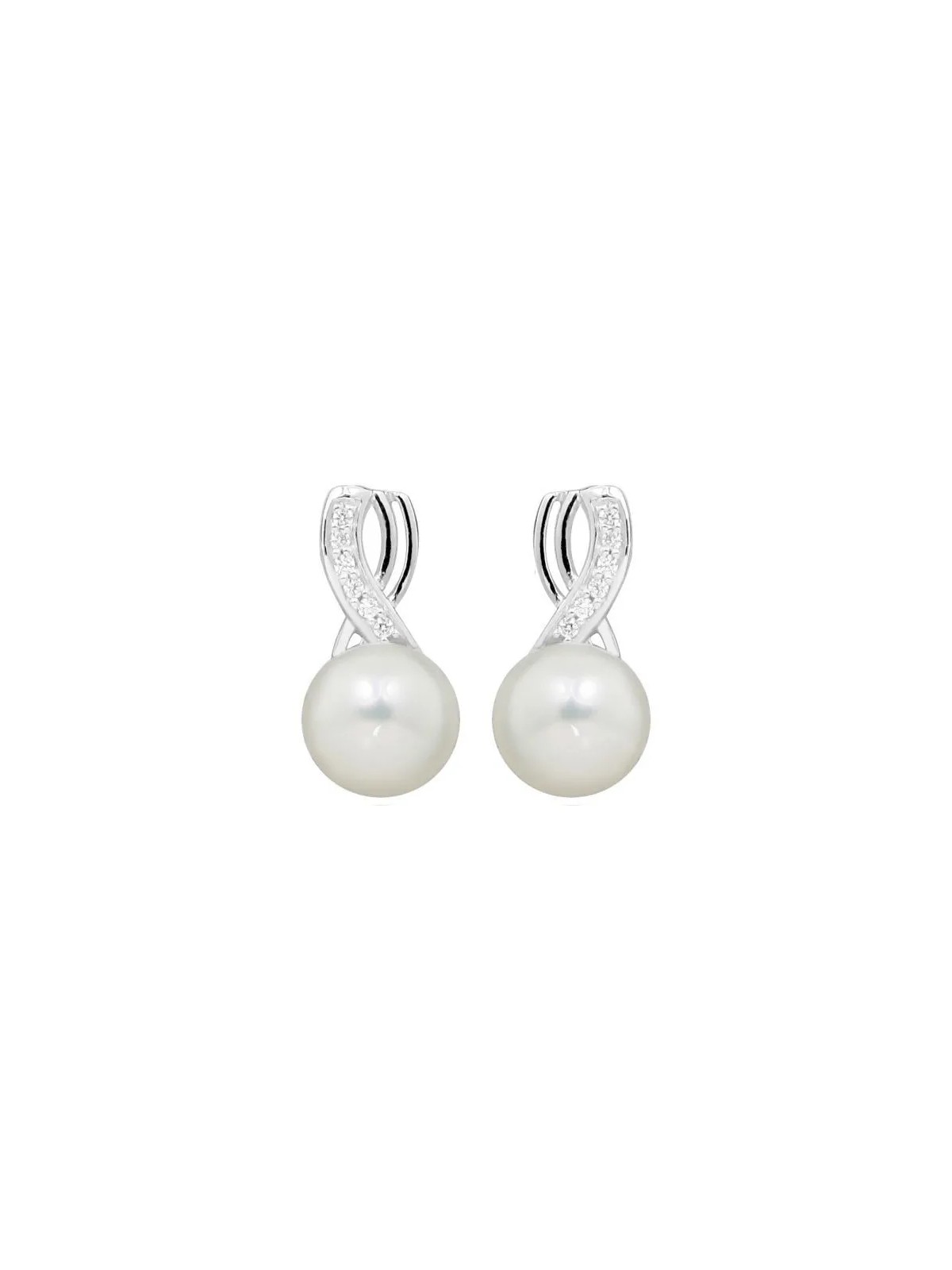 Silver Cat Delicati orecchini con perla e zirconi SC398 donna