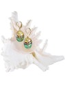 Orecchini eleganti Lampglas Green Sea World in perla Lampglas con oro 24 carati EP26 donna