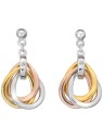 Hot Diamonds Orecchini in argento tricolore con diamanti Trio DE645 donna