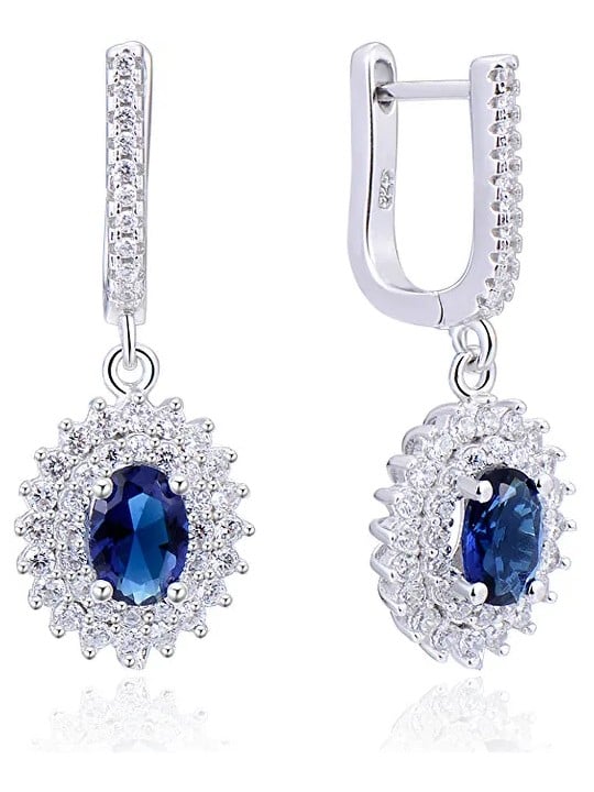 Beneto Orecchini in argento abbagliante con zirconi blu AGUC2247 donna