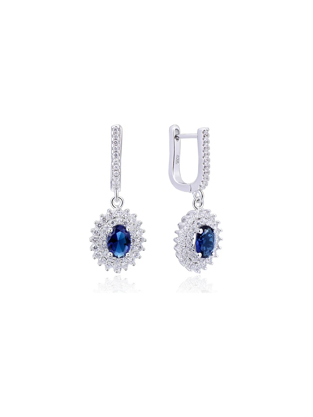 Beneto Orecchini in argento abbagliante con zirconi blu AGUC2247 donna