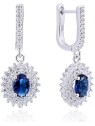 Beneto Orecchini in argento abbagliante con zirconi blu AGUC2247 donna