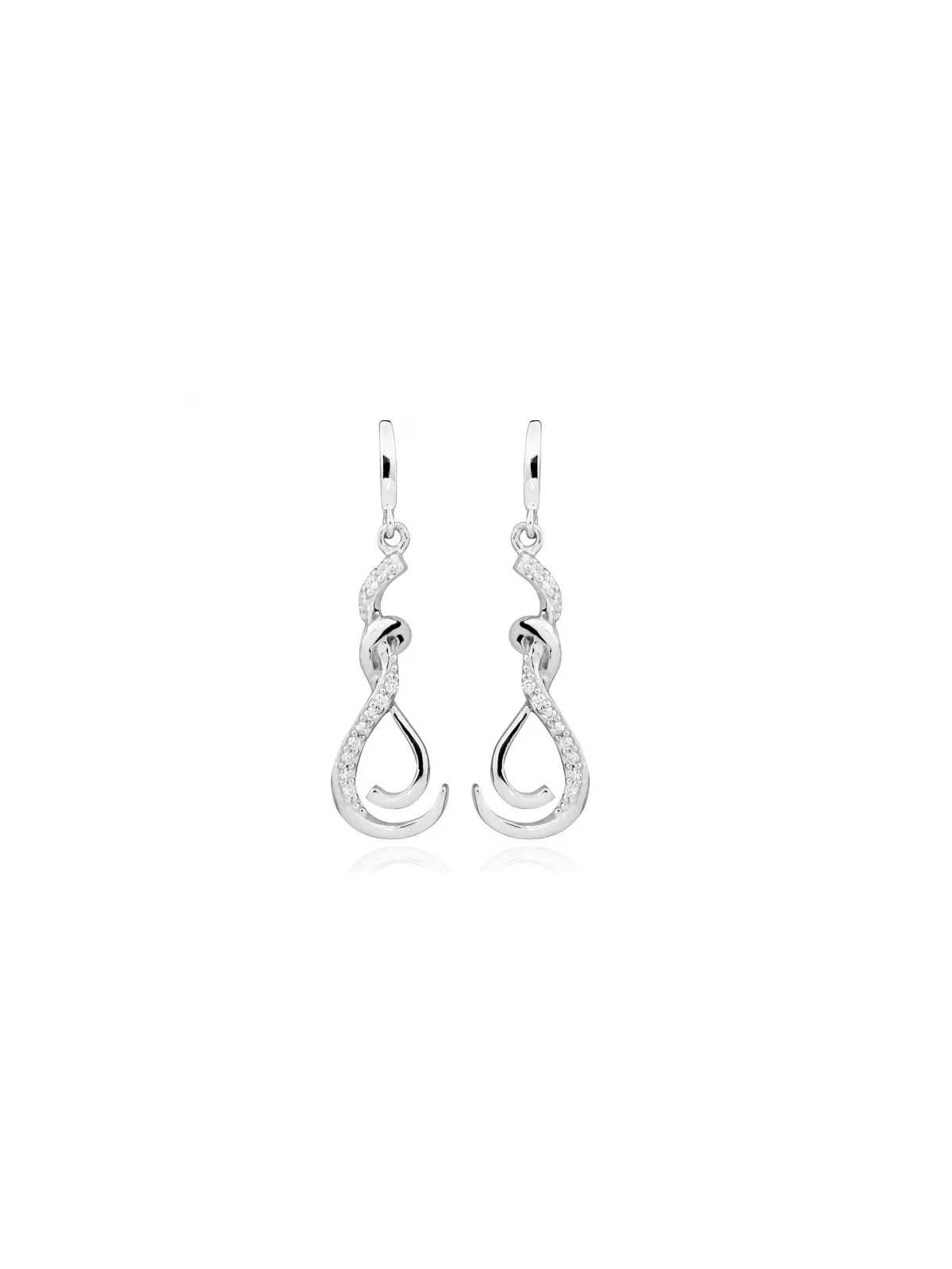 Orecchini eleganti Gatto Argento con zirconi SC430 donna