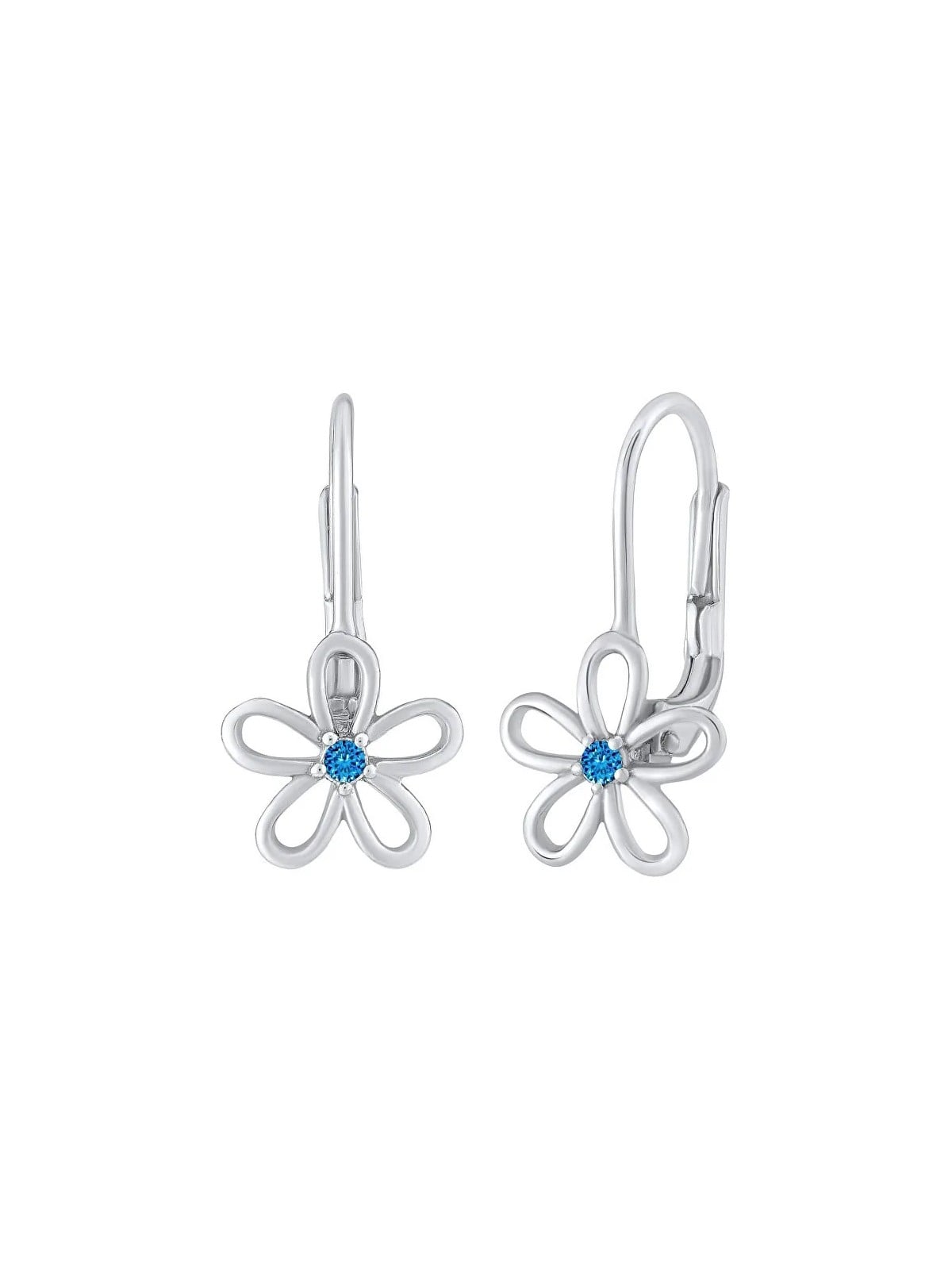 Silvego Orecchini in argento - fiore con Swarovski® Zircone blu SILVEGOB31857SB donna