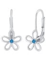 Silvego Orecchini in argento - fiore con Swarovski® Zircone blu SILVEGOB31857SB donna