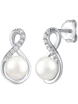 Silvego Orecchini originali in argento con vera perla bianca JST16959E donna