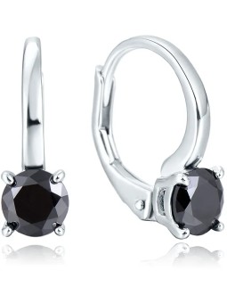 Beneto Eleganti orecchini in argento con zirconi neri AGUC2255 donna