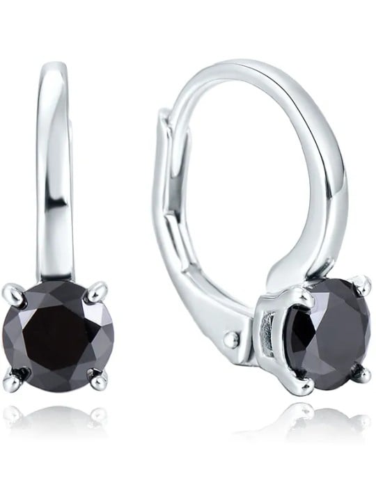 Beneto Eleganti orecchini in argento con zirconi neri AGUC2255 donna