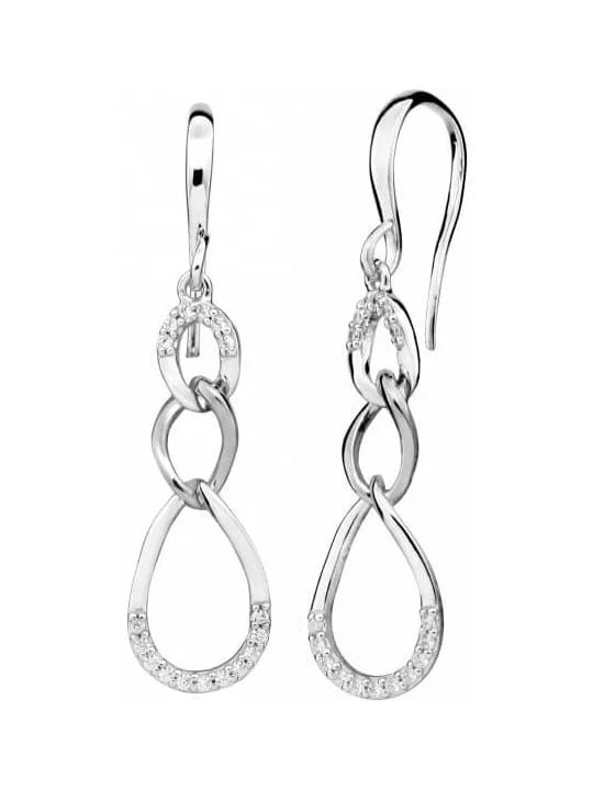 Orecchini eleganti Gatto Argento con zirconi SC438 donna