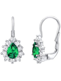 Silvego Orecchini in argento con pietra Swarovski verde Created Stones SILVEGO31866G donna