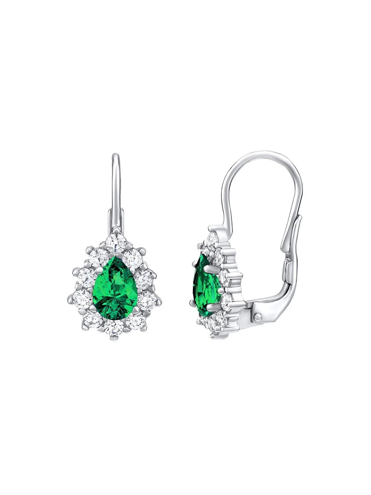 Silvego Orecchini in argento con pietra Swarovski verde Created Stones SILVEGO31866G donna