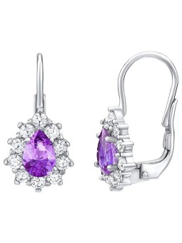 Silvego Orecchini viola argento con Swarovski Zirconia SILVEGO31866F donna