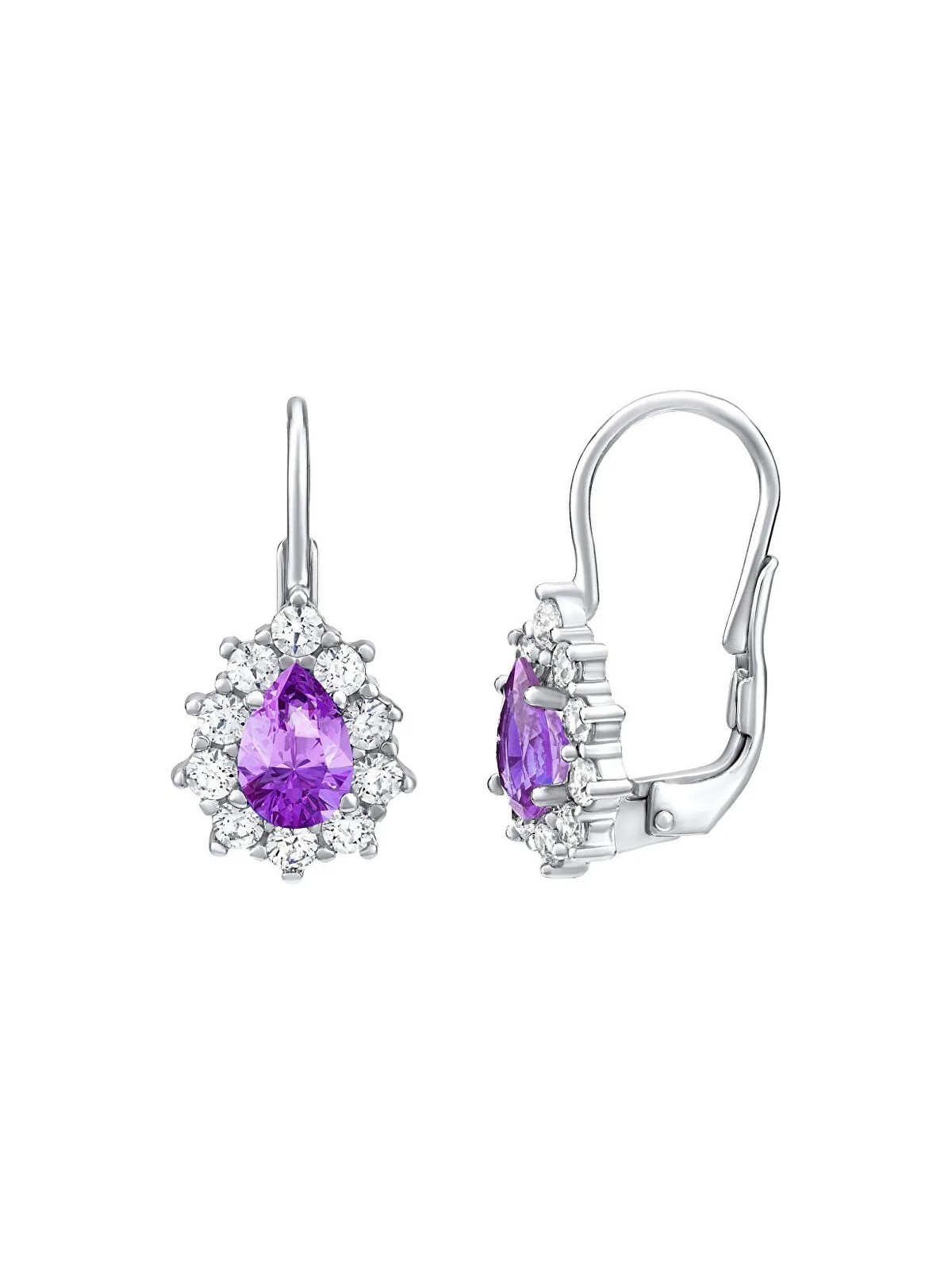 Silvego Orecchini viola argento con Swarovski Zirconia SILVEGO31866F donna