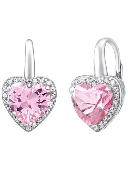 Silvego Orecchini in argento con cuori rosa LPS0629EP donna