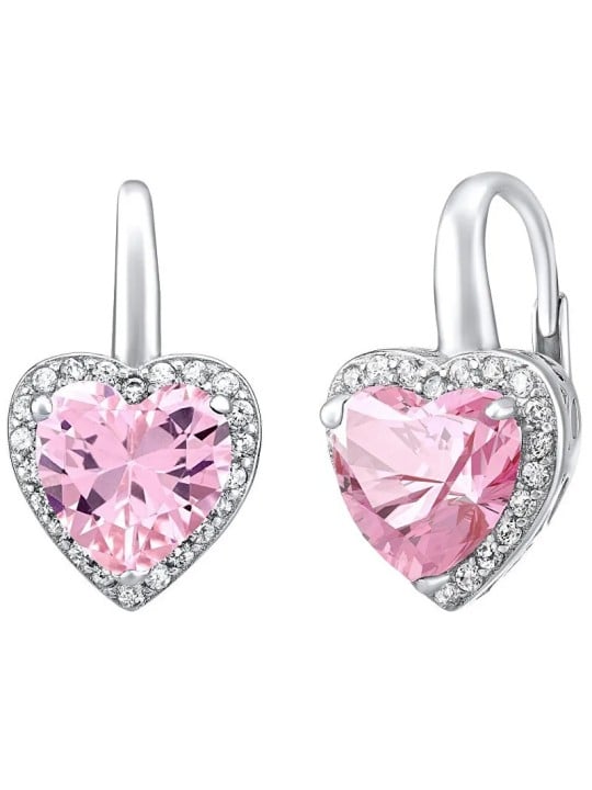 Silvego Orecchini in argento con cuori rosa LPS0629EP donna