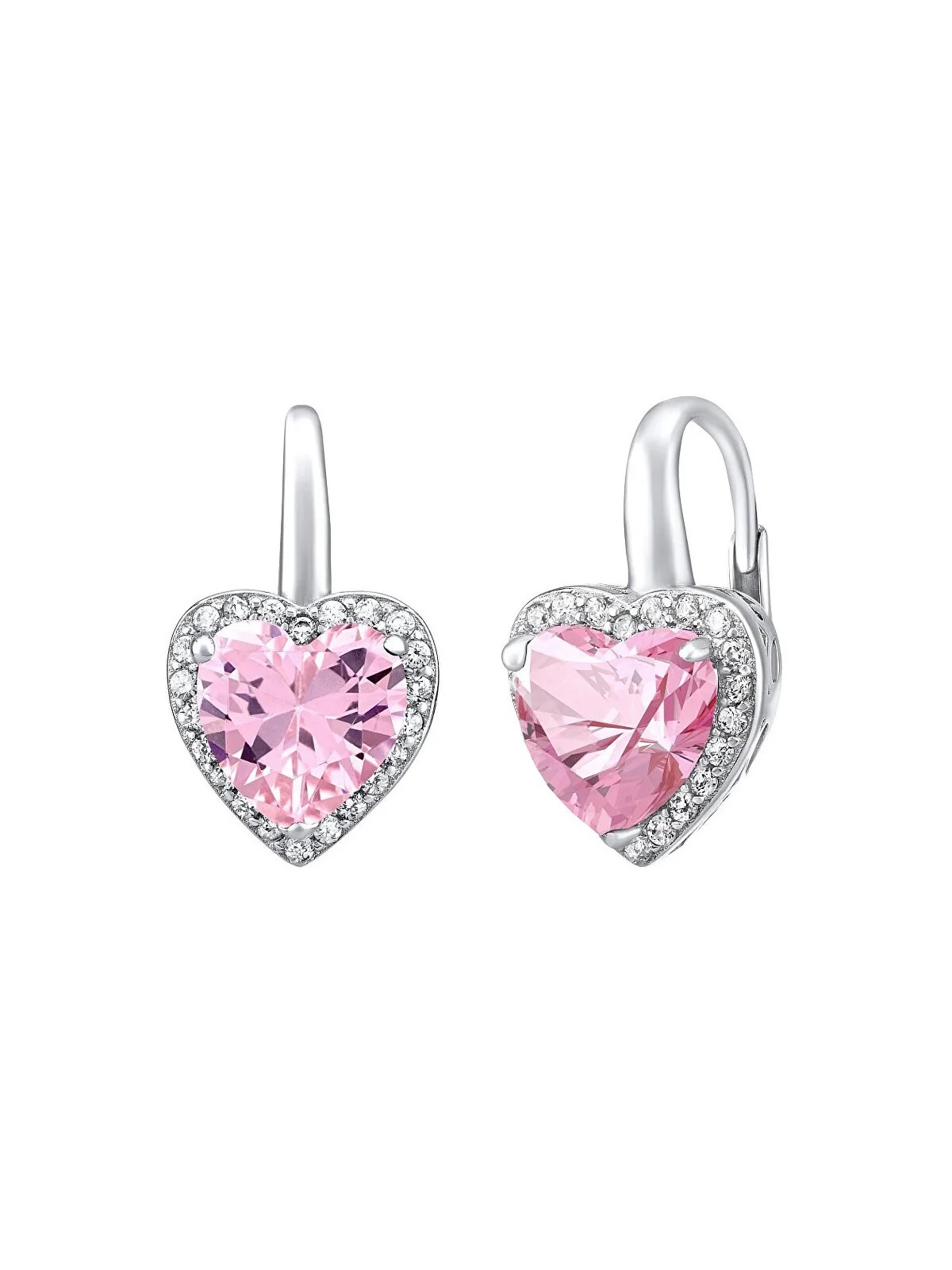Silvego Orecchini in argento con cuori rosa LPS0629EP donna