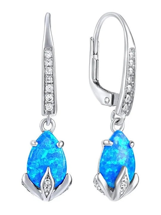 Silvego Orecchini in argento con opale sintetico blu JJJE1267B donna