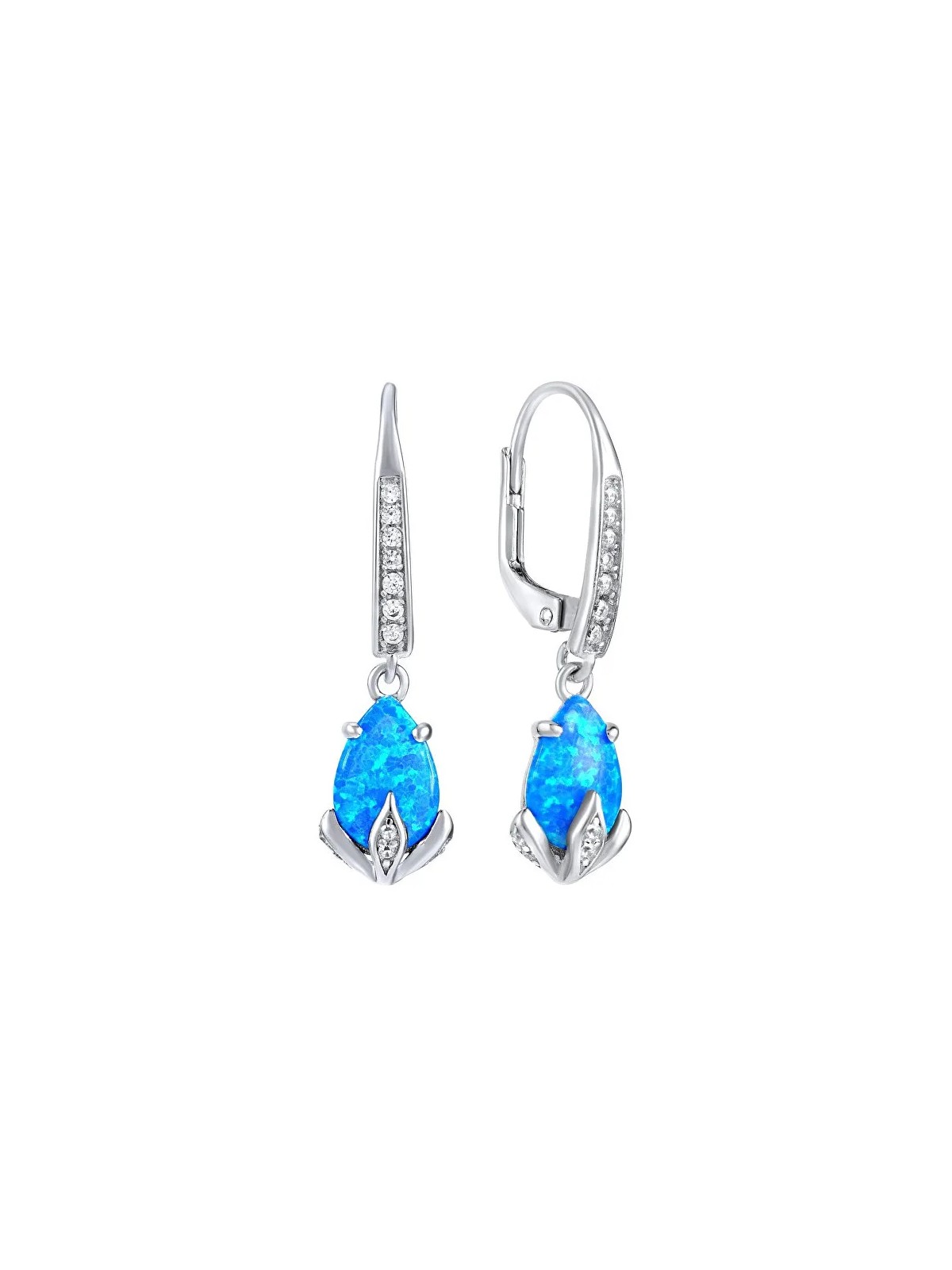 Silvego Orecchini in argento con opale sintetico blu JJJE1267B donna