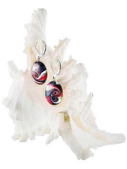 Lampglas Orecchini Magic Mayan Love in perla Lampglas EP37 donna