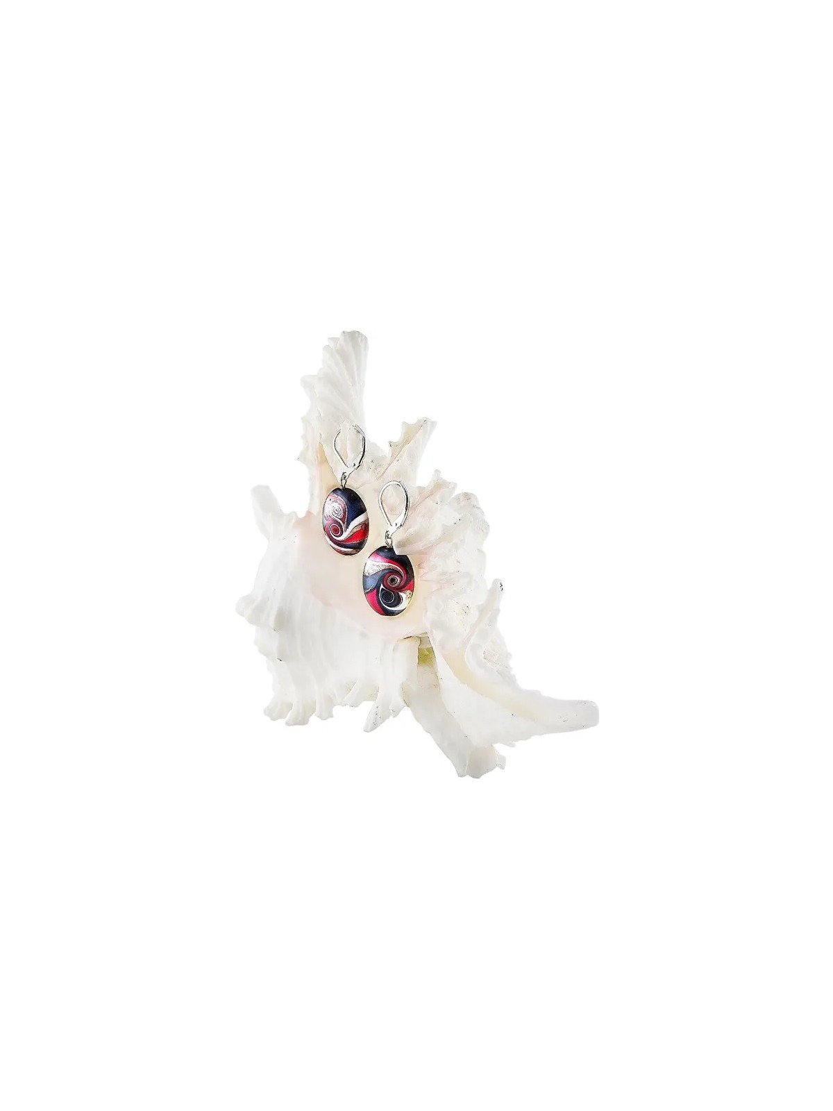 Lampglas Orecchini Magic Mayan Love in perla Lampglas EP37 donna