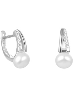 Beneto Eleganti orecchini in argento con vera perla d'acqua dolce AGUC2262P donna