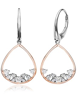 MOISS Splendidi orecchini bicolore con cristilla E0001317 donna