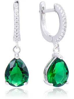 Beneto Elegant orecchini in argento con zirconi verdi AGUC2249 donna