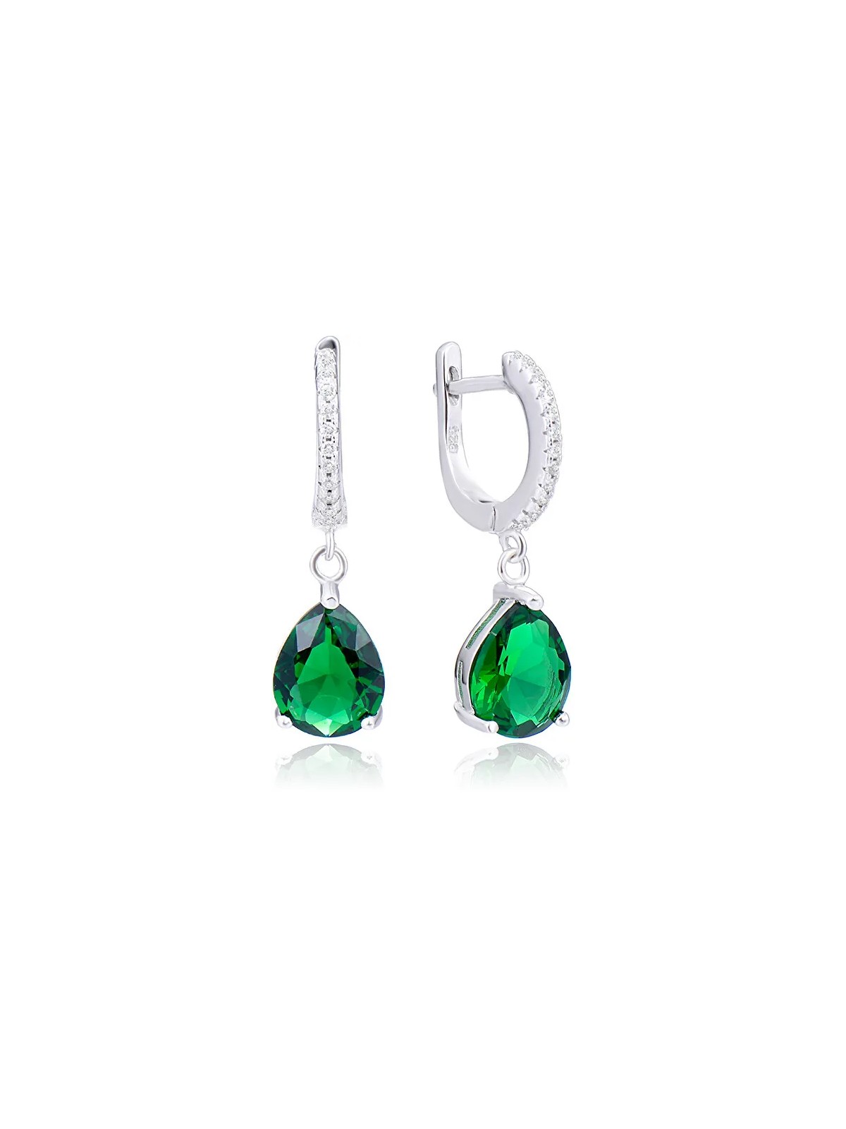 Beneto Elegant orecchini in argento con zirconi verdi AGUC2249 donna