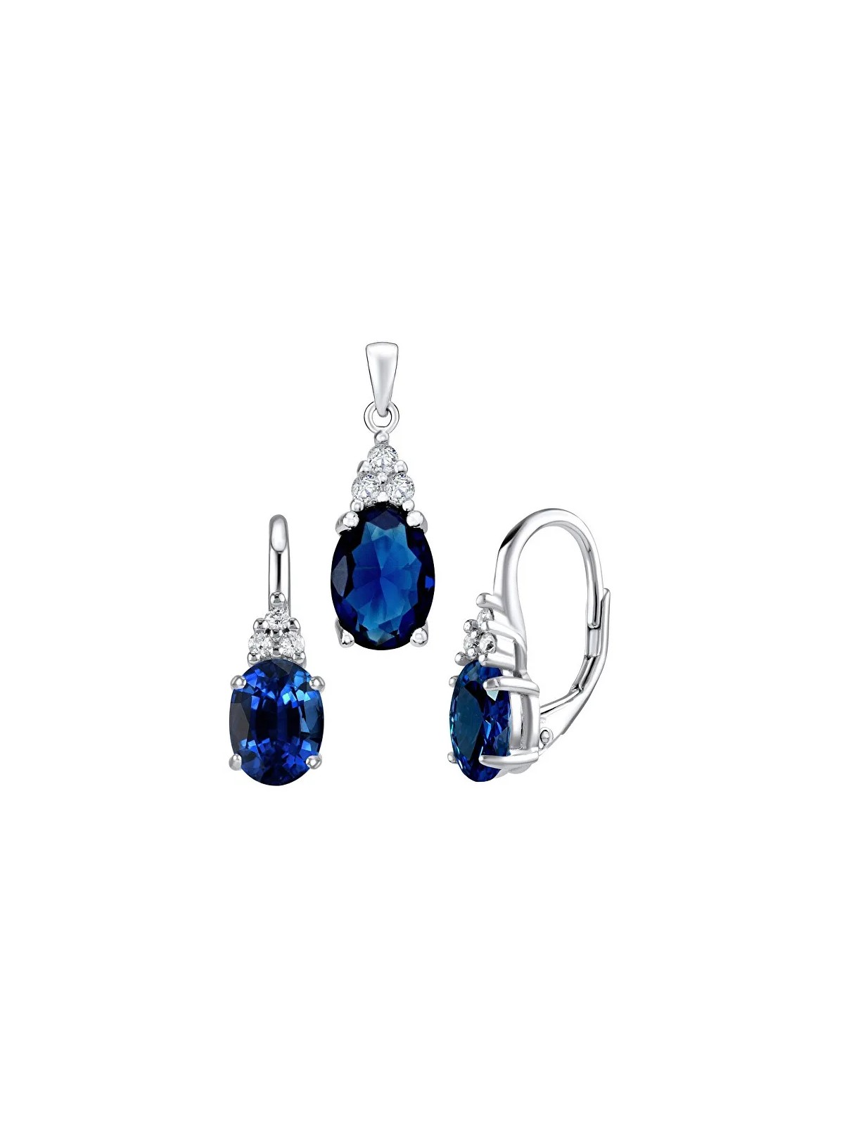 Silvego Parure in argento JENNER con zaffiro LPS1381LB (orecchini, pendente) donna