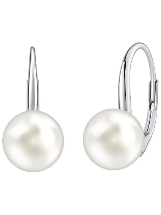 Silvego Orecchini in argento con cristallo Swarovski® bianchi perla VSW018ELPS donna