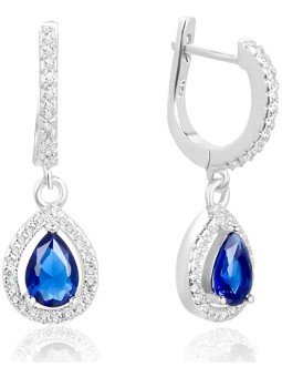 Beneto Orecchini pendente in argento con zirconi blu AGUC2248 donna