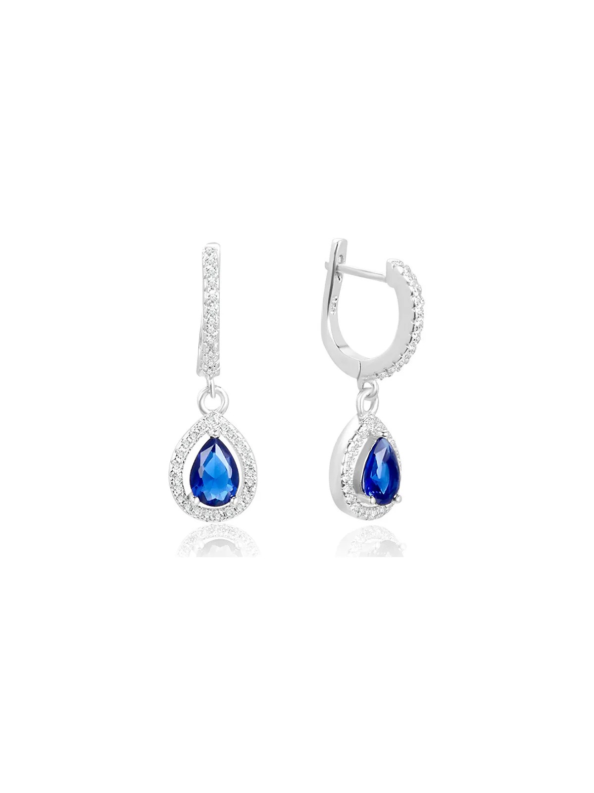 Beneto Orecchini pendente in argento con zirconi blu AGUC2248 donna